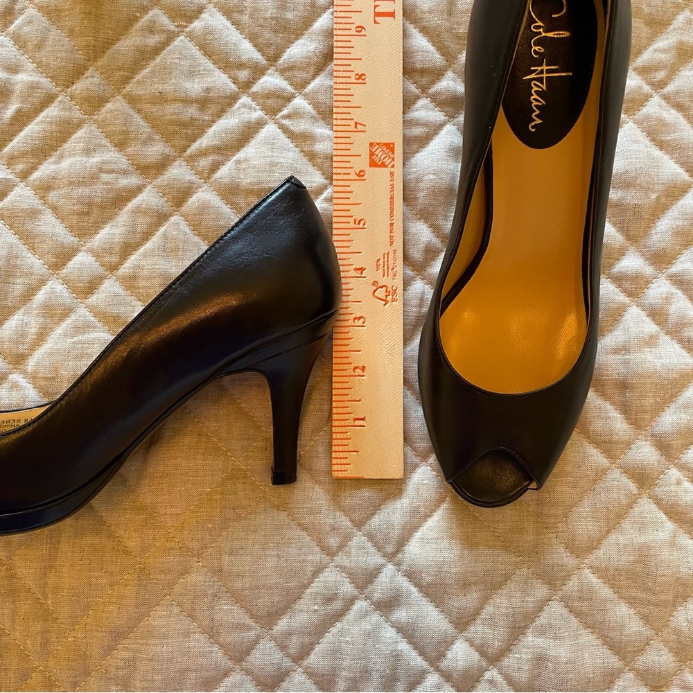 Cole Haan Nike Air Peep Toe Pump Heels Black 8.5B - Picture 12 of 13
